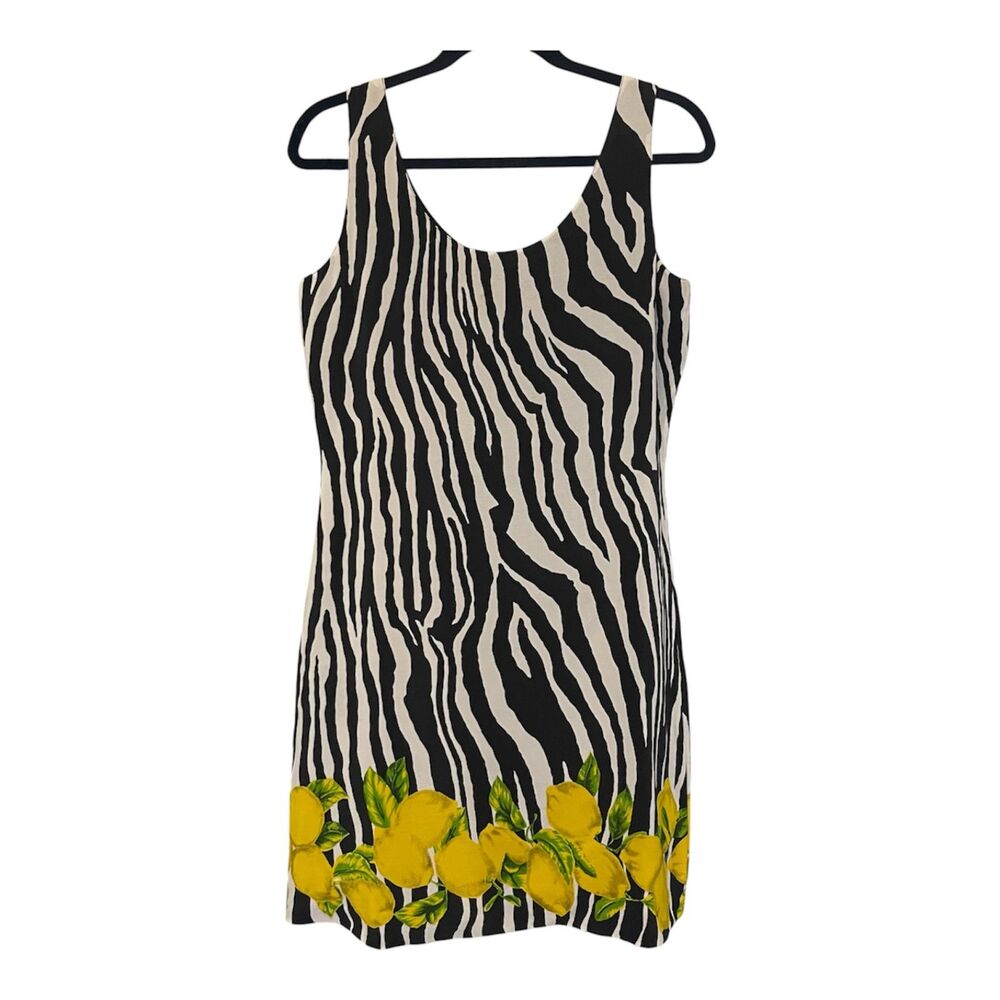 Bloomingdale's Women's Zebra Animal Print Silk Sleep-On Dress Size 8